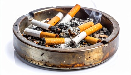 cigarette butt on white