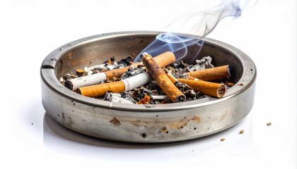 cigarette butt on white