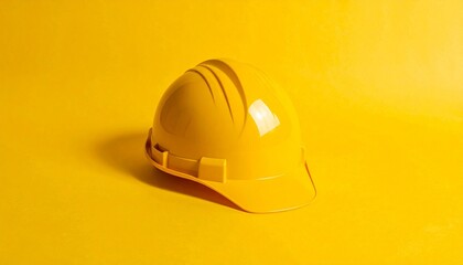 yellow hard hat on yellow background