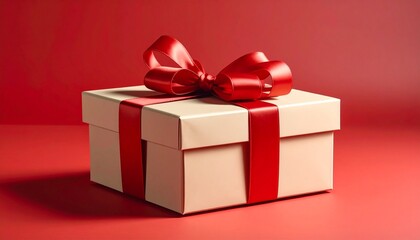 red gift box with ribbon