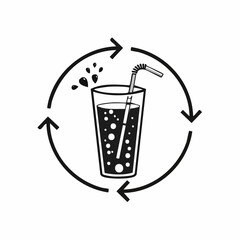 Circular Soda Refreshment: A Symbol of Consumption and Refreshing Drink Cycle