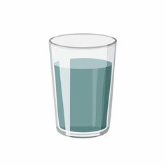 Clear Refreshment: Minimalist vector illustration of a glass of water on white background