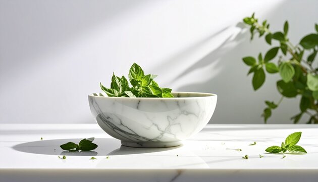 fresh herbs in a bowl