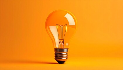 light bulb on orange background
