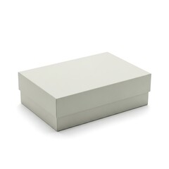 Minimalist closed rectangular light grey box with lid, perfect for packaging.