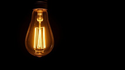 Abstract glowing light bulb symbolizing innovation against a dark atmospheric backdrop.