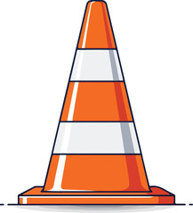 Modern Orange Traffic Safety Cone Vector