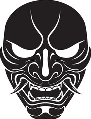 Fototapeta premium Hannya japanese demon mask vector art illustration concept