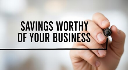 Savings worthy of your business concept message