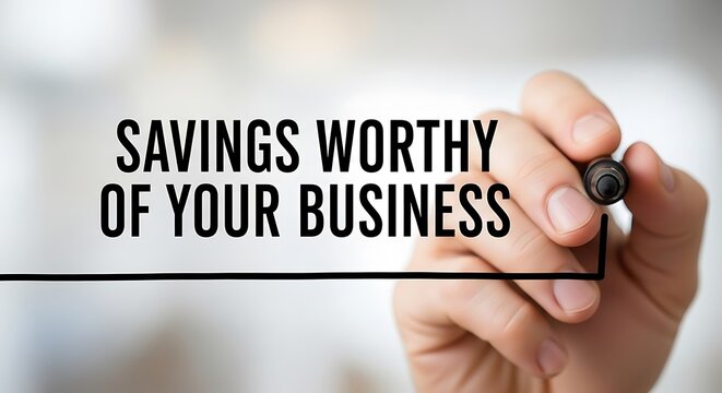 Savings worthy of your business concept message