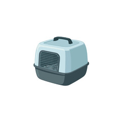 Fototapeta premium Pet travel carrier illustrates safe journey for companion animal in comfortable container perfect