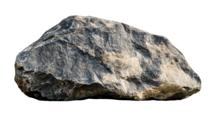 Large rock stone with rough texture and natural color showcasing solid structure and earthy detail isolated on white background