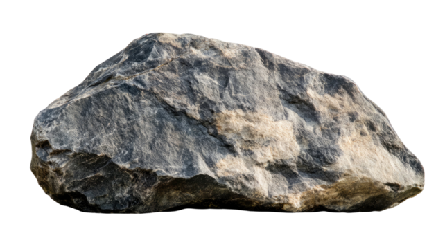 Large rock stone with rough texture and natural color showcasing solid structure and earthy detail isolated on white background