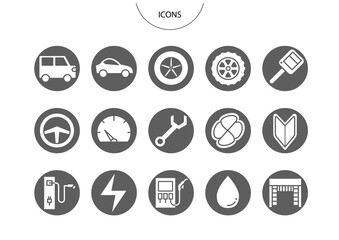 車 自動車　アイコン ピクトグラム　ベクター イラスト　セット