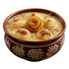 delicious traditional Indian dessert served in a decorative bowl during a festive celebration PNG image, transparent background
