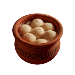 soft and fluffy dumplings served in traditional earthen pot with sugar syrup
