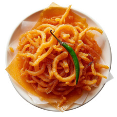 crispy fried snacks served with green chili on a plate PNG image, transparent background