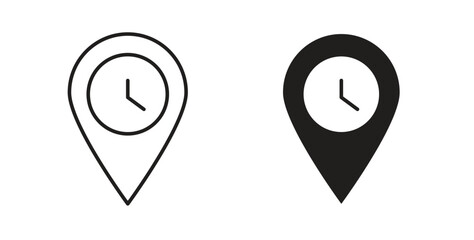 Real time location icon for mobile app, editable designs