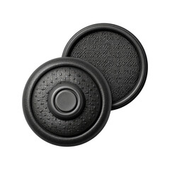 Black speaker component with textured finish