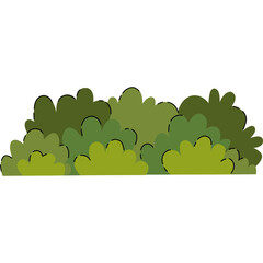 Green Bush Element Illustration