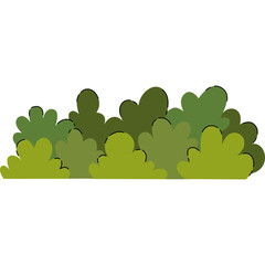 Fototapeta premium Cartoon Illustration of Green Garden Bushes