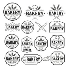 Fototapeta premium Bakery Logos Collection - Vintage Designs for Branding and Business.