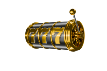 The slot machine's reels spin