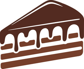 Delicious slice of rich chocolate cake with dripping frosting