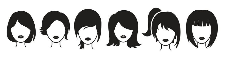 womans hair silhouettes