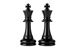 Fototapeta premium Two Black Chess King Regal Variations, isolated on transparent background