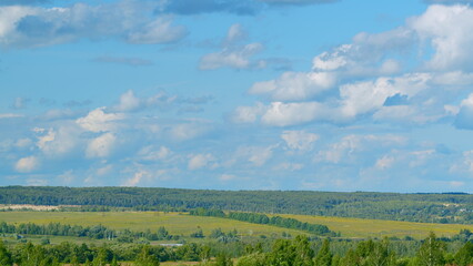 Naklejka premium Serene and Beautiful Landscape with Stunning Blue Skies and Lush Greenery All Around