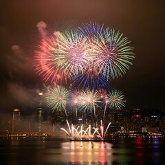 fireworks over the river