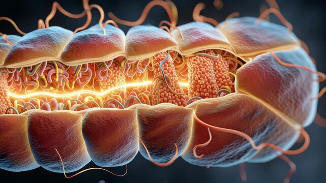 Enzyme Function concept ,Bacteria microorganism cell DNA division science biology microscopic research structure infection disease prokaryote