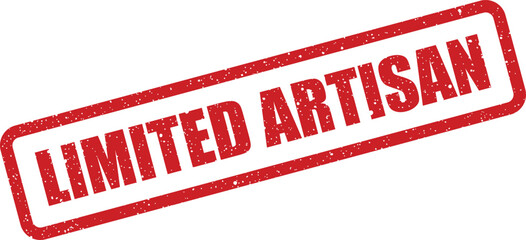 An authentic rectangular red grunge rubber stamp indicating a limited production of handcrafted artisan goods