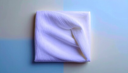 White Folded Cloth on a Dual-Tone Background.
