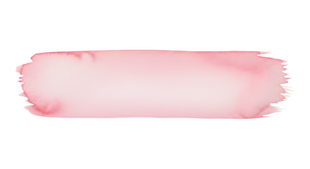 Aesthetic Light Pink Watercolor Brush Stroke with Soft Texture Isolated on Transparent Background