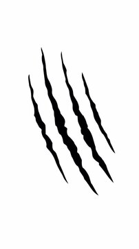 Vertical Tear Scratch &ndash; Dynamic Ripped Paper Claw Effect Alpha Channel 4K