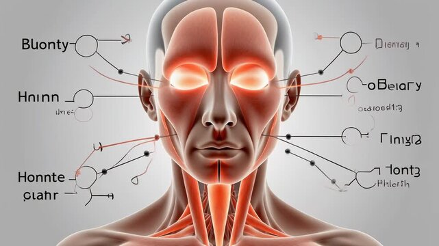 Animation of Botulinum Toxin Blocking Nerve Signals in the Human Head and Neck