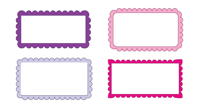 Scalloped frames vector graphic design element colorful borders