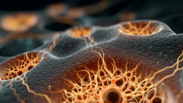 Neural network structure with glowing synapse, abstract biological pattern, science technology concept, dynamic futuristic energy, detailed texture