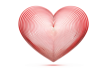 Line illustration of a heart isolated on white background, PNG. AI Generated