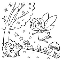 Fairy Forest Adventure kids coloring page