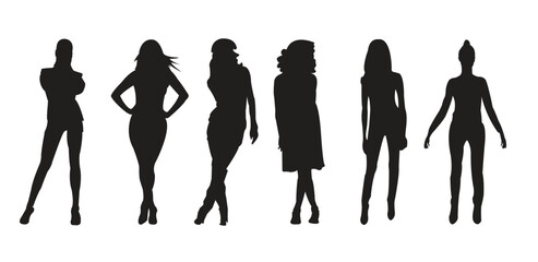 woman silhouette set 