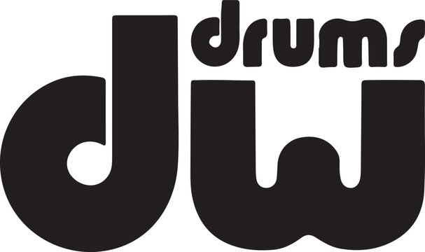 Print dw drums logo isolated on, a wellknown drum manufacturer