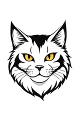 Obraz premium Cat with yellow eyes and a black nose