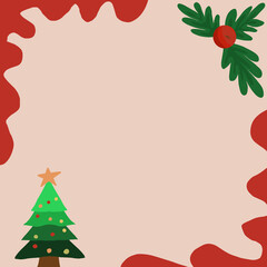 christmas holly frame handmade 