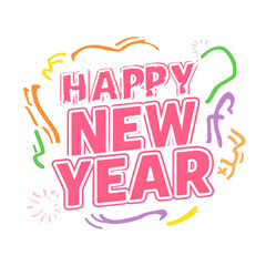 Joyous New Year : Colorful and Bright Celebrations