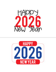 Happy New Year 2026 Background – New Year Celebration Party Greeting Card Template.
