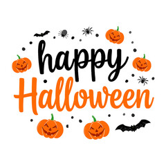 Halloween Festival Poster – Spooky Pumpkins and Bats Illustration