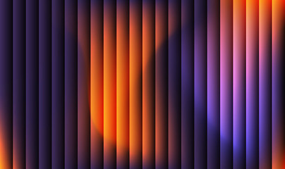 Vibrant abstract background featuring glowing vertical lines with a warm orange and cool purple gradient, creating a futuristic and dynamic visual effect